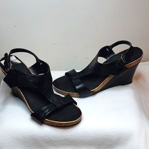 Black Wedge Sandels (size 10)